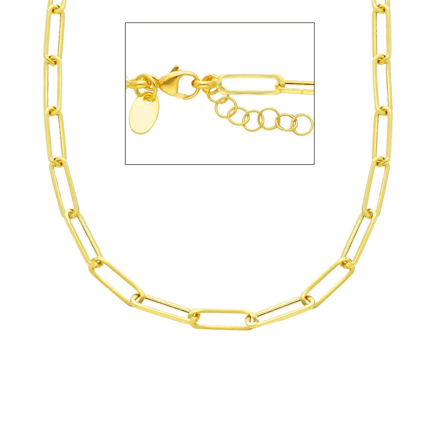 Paperclip Necklace 14kt Gold